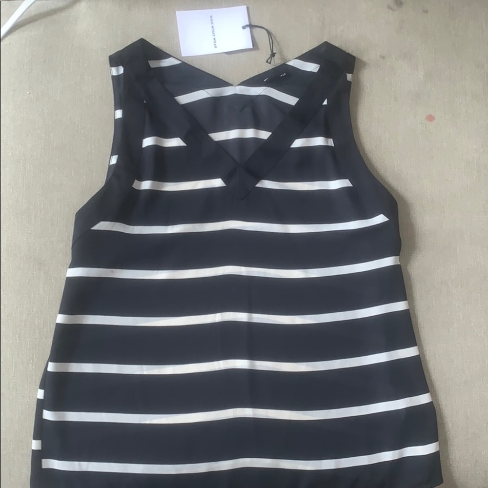 Black and White Woven Top